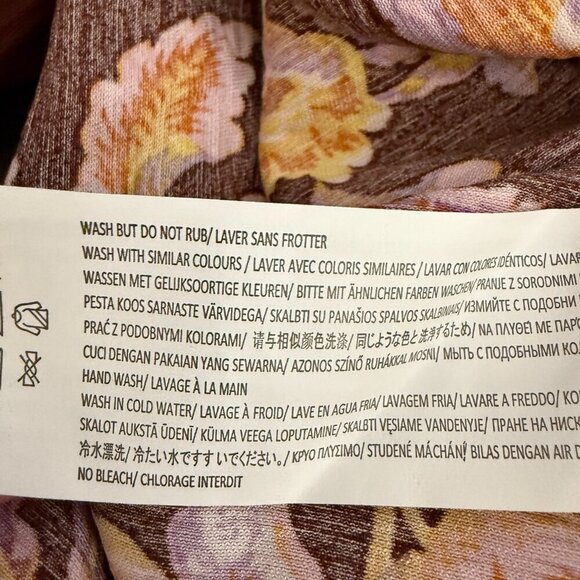 MINKPINK Giselle Belted Floral Mini Dress Women's Large Brown Puff Sleeve NWT - Picture 15 of 16